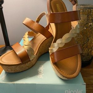 Nicole size 9.5 Wedge Sandals. Worn once.